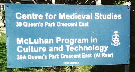 Post no bills: McLuhan Program in Culture and Technology signpost, 39A Queen's Park Crescent East, Toronto, Ontario, Canada. Picture © Oliver Zöllner 2008